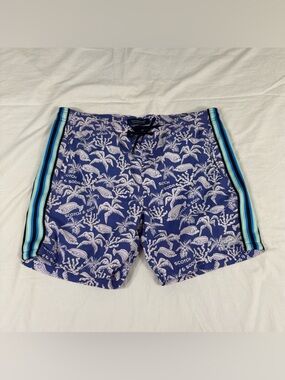 Scotch And Soda Mens Blue Print Swin Shorts Size L